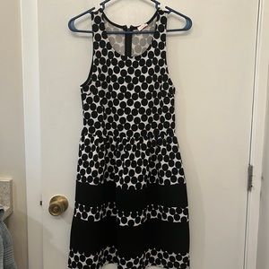 Black and white polka dot fit and flare dress!